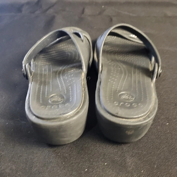 Crocs Strappy Black‎ Sandals Women’s 7 - Picture 5 of 7